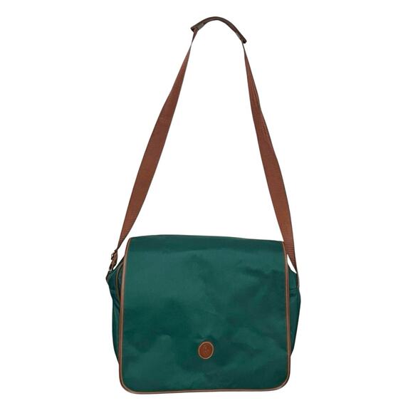 VNTG MENS GREEN POLO RALPH LAUREN CANVAS MESSENGER LAPTOP TRAVEL BAG 15 X 12 EUC - Picture 1 of 7